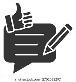 Feedback Glyph Icon Vector Illustration