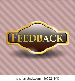 goldenes Emblem oder Logo des Feedbacks