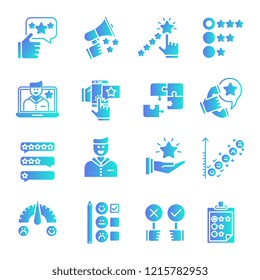 Feedback gradient icons set