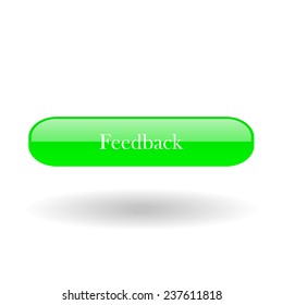 Feedback green vector button for a site