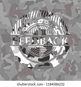 Feedback grey camouflage emblem