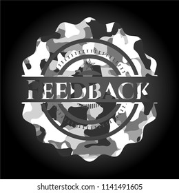 Feedback grey camouflaged emblem