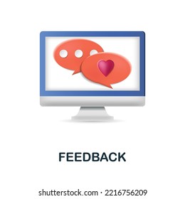 Feedback icon. 3d illustration from feedback collection. Creative Feedback 3d icon for web design, templates, infographics and more