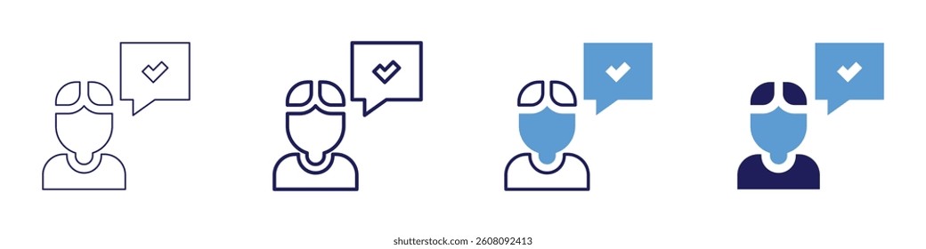 Feedback intervention​ icon in 4 different styles. Thin Line, Line, Bold Line, Duotone. Duotone style. Editable stroke.