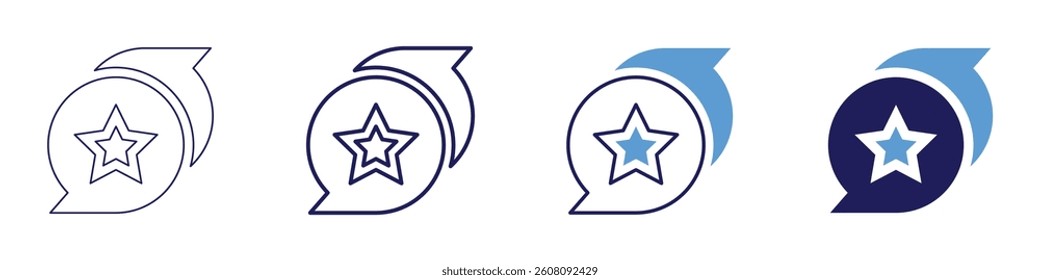 Feedback iteration​ icon in 4 different styles. Thin Line, Line, Bold Line, Duotone. Duotone style. Editable stroke.