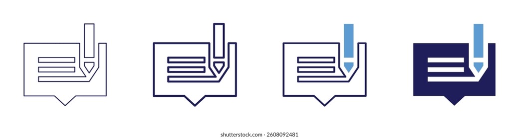 Feedback strategy​ icon in 4 different styles. Thin Line, Line, Bold Line, Duotone. Duotone style. Editable stroke.