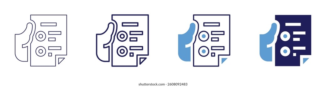 Feedback skills​ icon in 4 different styles. Thin Line, Line, Bold Line, Duotone. Duotone style. Editable stroke.