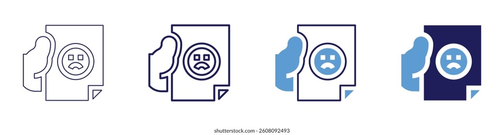 Feedback roles​ icon in 4 different styles. Thin Line, Line, Bold Line, Duotone. Duotone style. Editable stroke.