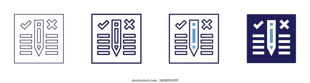 Feedback reviews​ icon in 4 different styles. Thin Line, Line, Bold Line, Duotone. Duotone style. Editable stroke.