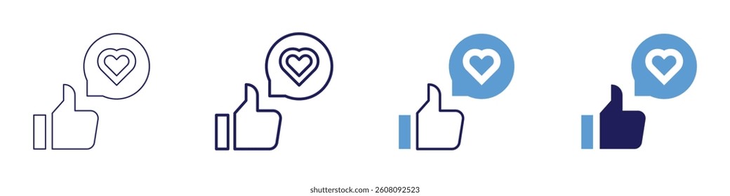 Feedback recipient​ icon in 4 different styles. Thin Line, Line, Bold Line, Duotone. Duotone style. Editable stroke.