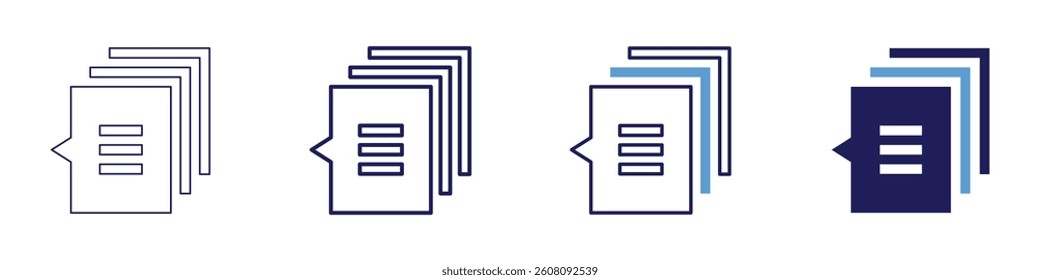Feedback provider​ icon in 4 different styles. Thin Line, Line, Bold Line, Duotone. Duotone style. Editable stroke.