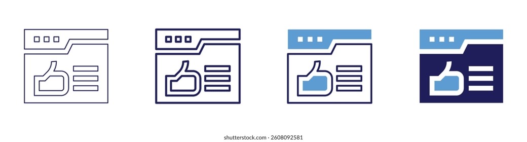 Feedback objectives​ icon in 4 different styles. Thin Line, Line, Bold Line, Duotone. Duotone style. Editable stroke.