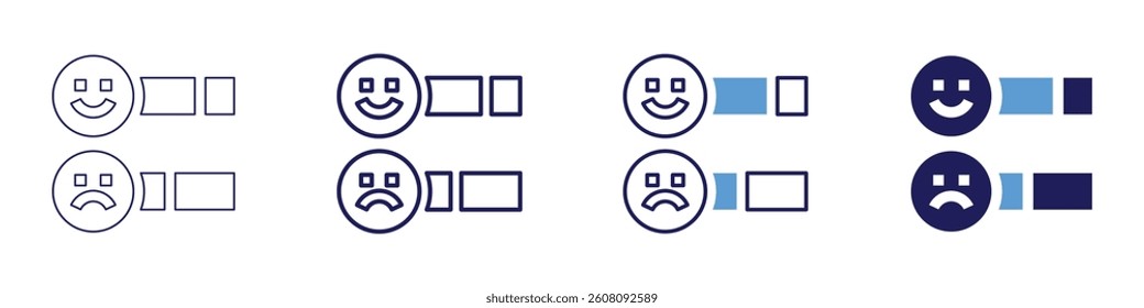 Feedback monitoring​ icon in 4 different styles. Thin Line, Line, Bold Line, Duotone. Duotone style. Editable stroke.