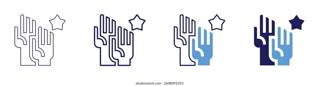 Feedback metrics​ icon in 4 different styles. Thin Line, Line, Bold Line, Duotone. Duotone style. Editable stroke.