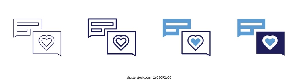 Feedback management​ icon in 4 different styles. Thin Line, Line, Bold Line, Duotone. Duotone style. Editable stroke.