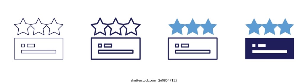 Feedback importance​ icon in 4 different styles. Thin Line, Line, Bold Line, Duotone. Duotone style. Editable stroke.