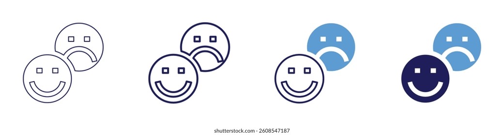 Feedback interaction​ icon in 4 different styles. Thin Line, Line, Bold Line, Duotone. Duotone style. Editable stroke.