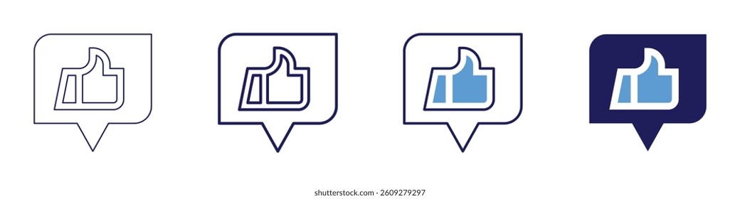 Feedback design​ icon in 4 different styles. Thin Line, Line, Bold Line, Duotone. Duotone style. Editable stroke.