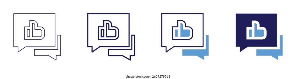Feedback examples​ icon in 4 different styles. Thin Line, Line, Bold Line, Duotone. Duotone style. Editable stroke.