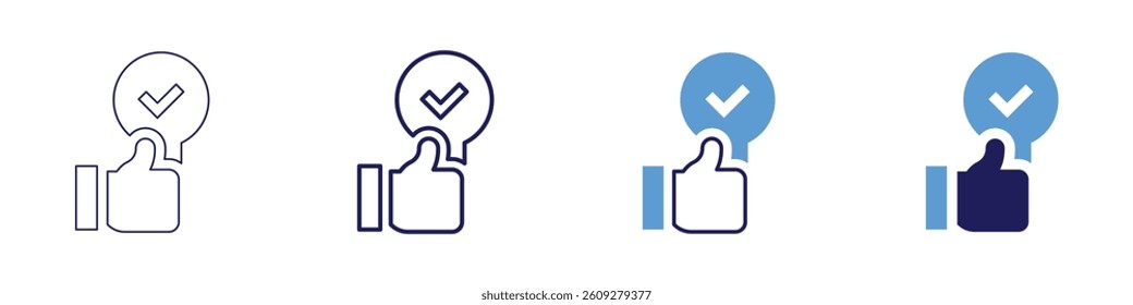 Feedback efficiency​ icon in 4 different styles. Thin Line, Line, Bold Line, Duotone. Duotone style. Editable stroke.