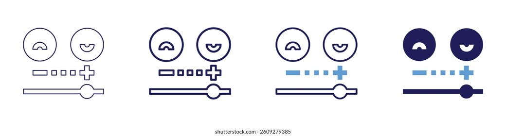 Feedback dynamics​ icon in 4 different styles. Thin Line, Line, Bold Line, Duotone. Duotone style. Editable stroke.
