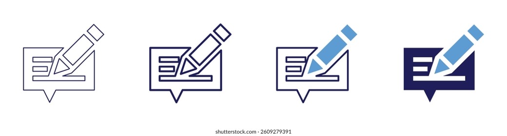 Feedback diversity​ icon in 4 different styles. Thin Line, Line, Bold Line, Duotone. Duotone style. Editable stroke.