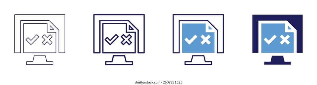 Feedback analysis​ icon in 4 different styles. Thin Line, Line, Bold Line, Duotone. Duotone style. Editable stroke.