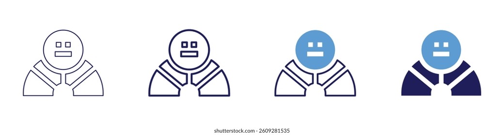 Feedback alignment​ icon in 4 different styles. Thin Line, Line, Bold Line, Duotone. Duotone style. Editable stroke.