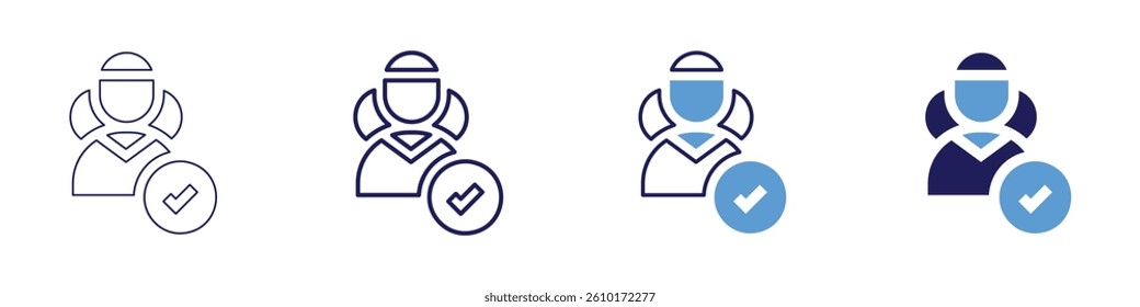 Feedback clarity​ icon in 4 different styles. Thin Line, Line, Bold Line, Duotone. Duotone style. Editable stroke.