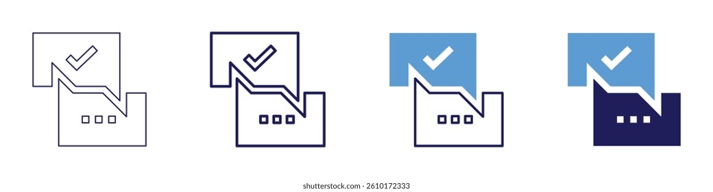 Feedback availability​ icon in 4 different styles. Thin Line, Line, Bold Line, Duotone. Duotone style. Editable stroke.