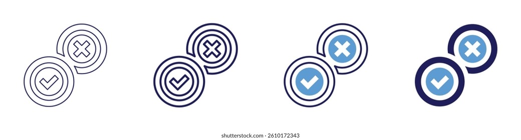 Feedback augmentation​ icon in 4 different styles. Thin Line, Line, Bold Line, Duotone. Duotone style. Editable stroke.