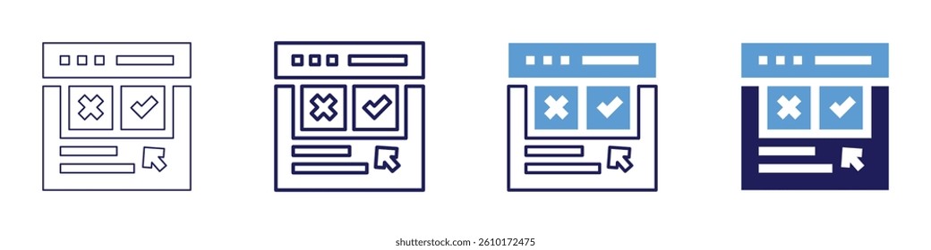 Feedback cycle​ icon in 4 different styles. Thin Line, Line, Bold Line, Duotone. Duotone style. Editable stroke.