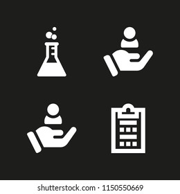 feedback icon. 4 feedback set with customer, survey and experiment vector icons for web and mobile app
