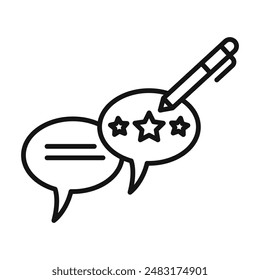 Icono de Comentarios Vector de arte de línea negra