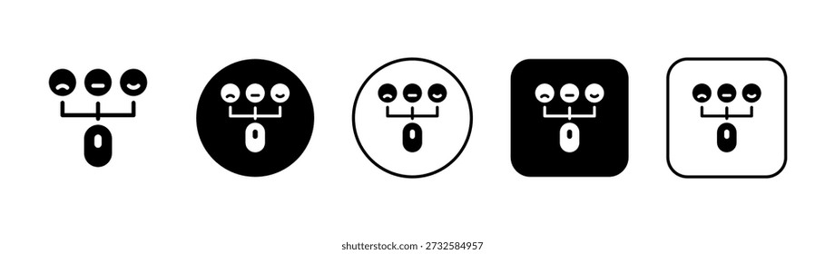 Feedback-Symbol auf schwarz-weißem Hintergrund
