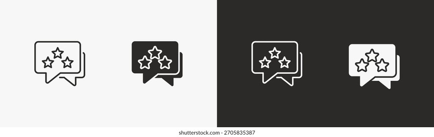 Ícone de comentários na coleção de estilos em preto e branco.