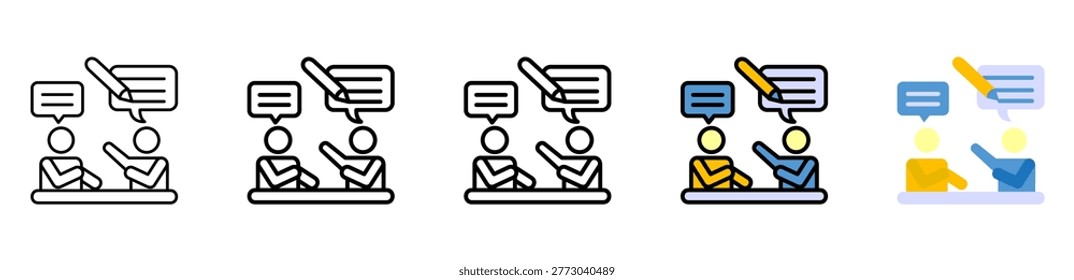 Feedback Icon With Differences and Colors Style Illustration