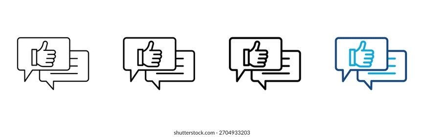 Ícone de Comentários Estilo Diferente Contorno Coleção Conjunto Ilustração do Vetor
