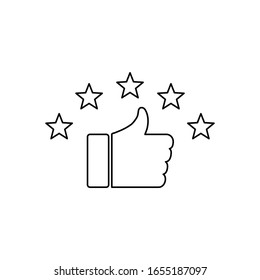feedback icon, five stars rating icon,  quality rating icon vector