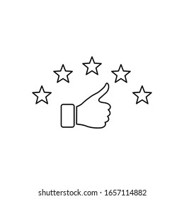 feedback icon, five stars rating icon,  quality rating icon vector