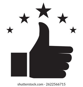 feedback icon, five stars rating icon, quality rating icon vector design eps 10 