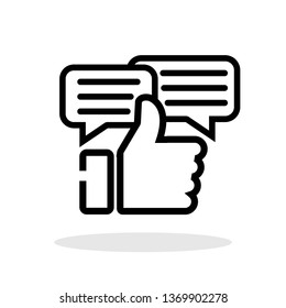 Feedback icon in flat style. Positive review symbol for your web site design, logo, app, UI Vector EPS 10.