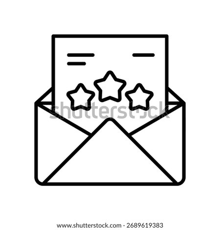 Feedback icon in the form of star rating via email