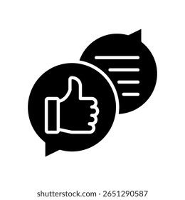 Feedback Icon Glyph Vector Illustration