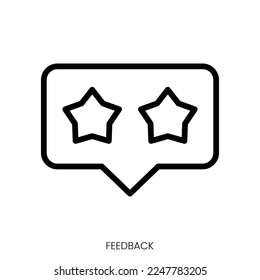 feedback icon. Line Art Style Design Isolated On White Background