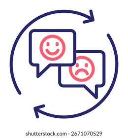 Feedback Icon Line Color Style Vector Illustration