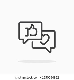 Feedback icon in line style. For your design, logo. Vector illustration. Editable Stroke.