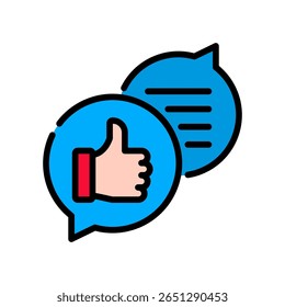 Feedback Icon Lineal Color Vector Illustration