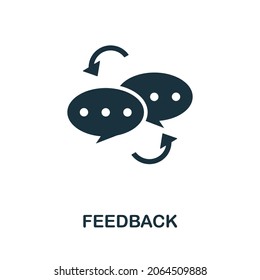 Icono de comentarios. Elemento sencillo monocromo de la colección de liderazgo. Icono de retroalimentación creativa para diseño web, plantillas, infografías y más