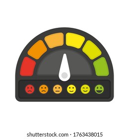 FEEDBACK icon on speedometer on white background. High risk meter.  Vector illustration.